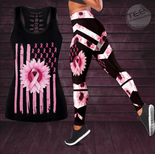 Breast Cancer Awareness 3D Hollow Tank Top Leggings BCAS006