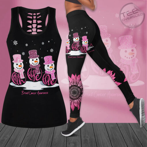 Breast Cancer Awareness 3D Hollow Tank Top Leggings BCAS038