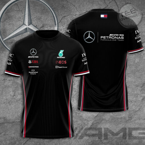 Mercedes AMG Petronas F1 Team 3D T Shirt S1 Black
