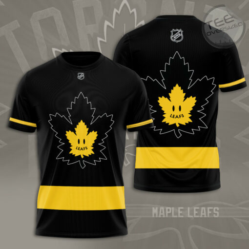 Toronto Maple Leafs 3D T shirt black orange