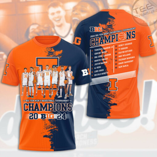Illinois Fighting Illini Mens Basketball T shirt OVS0324XF