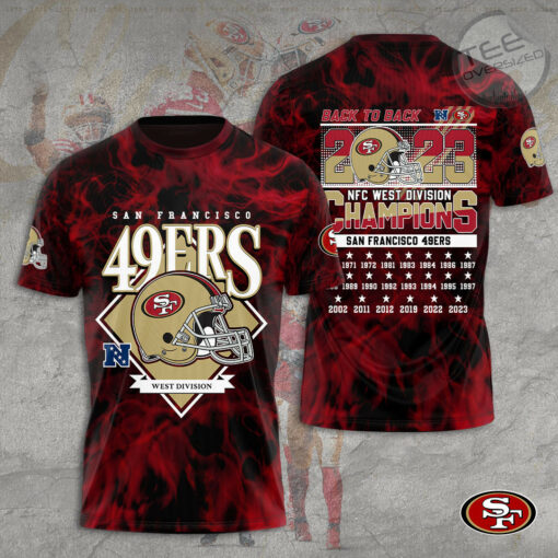 San Francisco 49ers Red Black T shirt OVS0324W