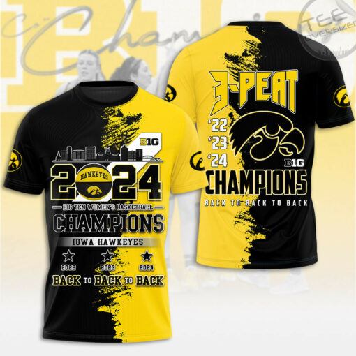 Iowa Hawkeyes back to back to back T shirt OVS0424SM