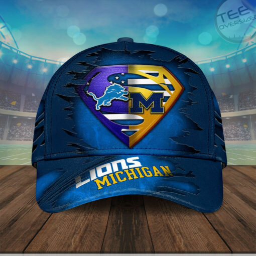 Michigan Wolverines Football X Detroit Lions Cap OVS0524SJ