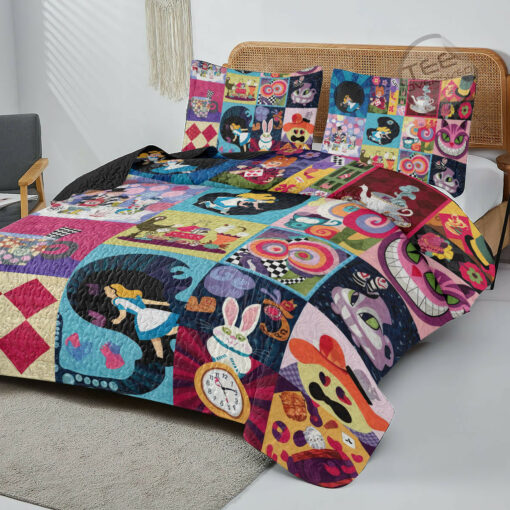Alice in Wonderland Quilt bedding set duvet cover pillow shams OVS1024Z