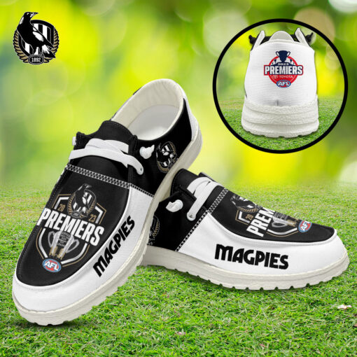 Collingwood FC Dudes Shoes Loafer Shoes White