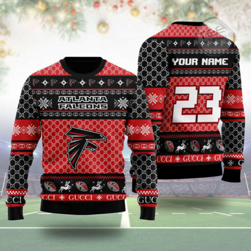 Atlanta Falcons Gucci Ugly Christmas 3D Sweater