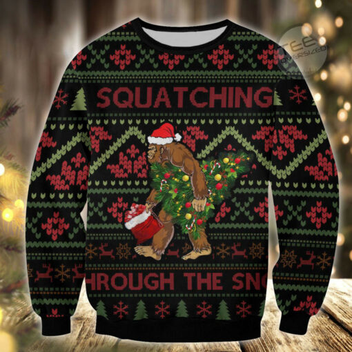 Bigfoot Snow Ugly Christmas 3D Sweater