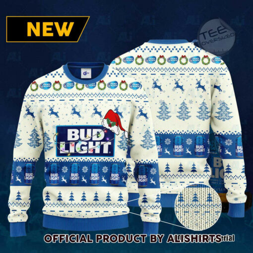 Bud Light Santa Hat Christmas Ugly Christmas 3D Sweater