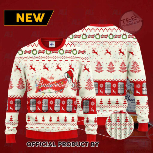 Budweiser Santa Hat Christmas Ugly Christmas 3D Sweater
