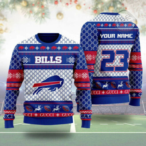 Buffalo Bills Gucci Ugly Christmas 3D Sweater