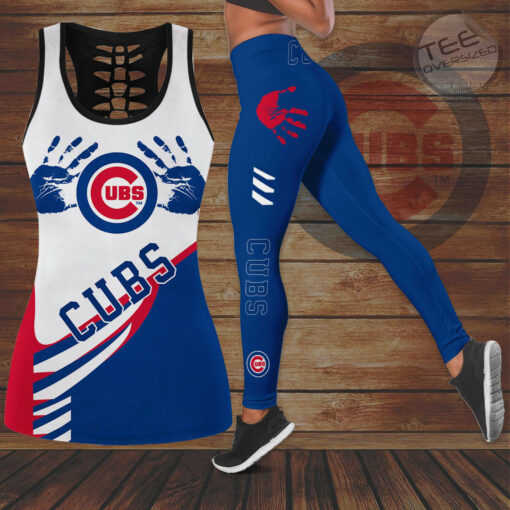 Chicago Cubs Hollow Tank Top Leggings set