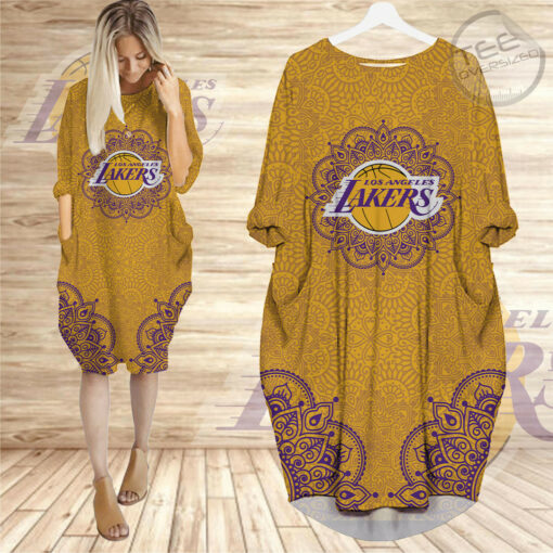 FAN designed Los Angeles Lakers LAL NBA Batwing Pocket Dress