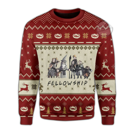 Fellowship Unisex Tank Top For Halloween Pink Large Ugly Christmas 3D Sweater