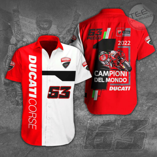 Francesco Bagnaia x Ducati Lenovo 3D Short Sleeve Dress Shirt