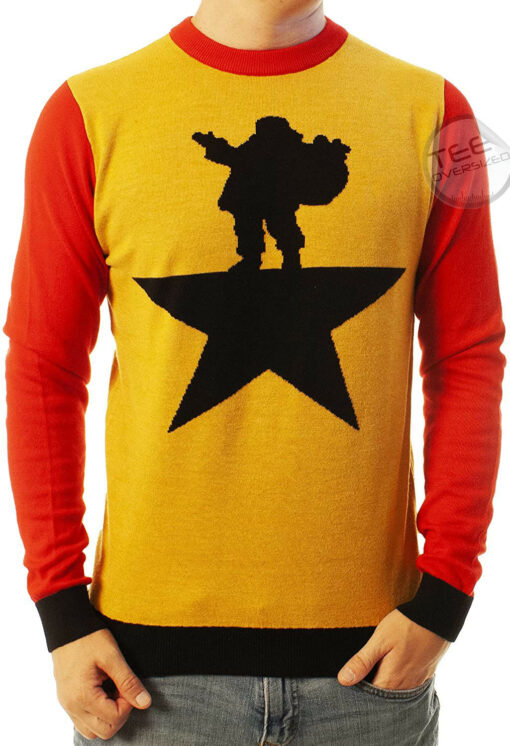 Funny Santa Hamilton Yellow Ugly Christmas 3D Sweater