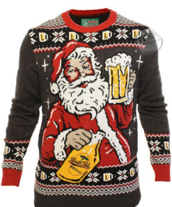 Funny Santa Winter Ale Black Ugly Christmas 3D Sweater