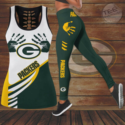 Green Bay Packers Hollow Tank Top Leggings 01