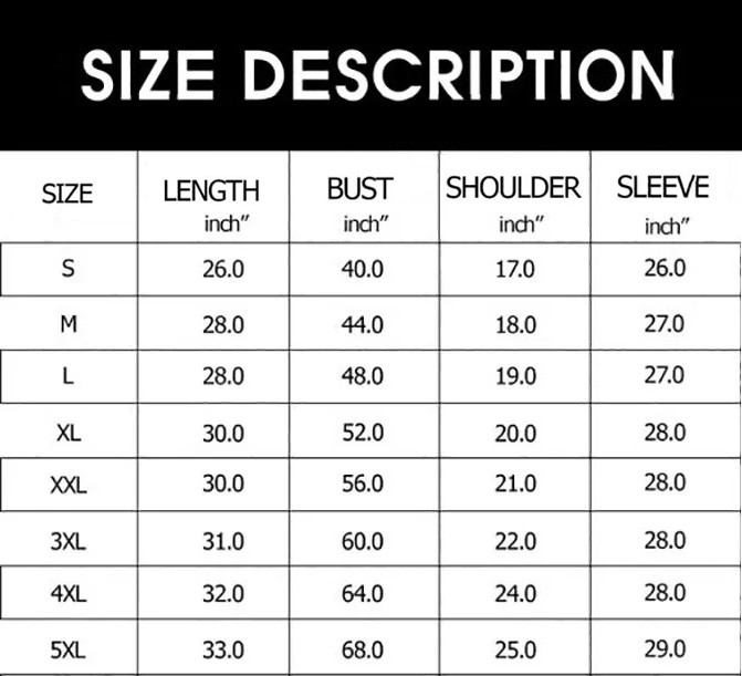 Hoodie Sizechart 2022