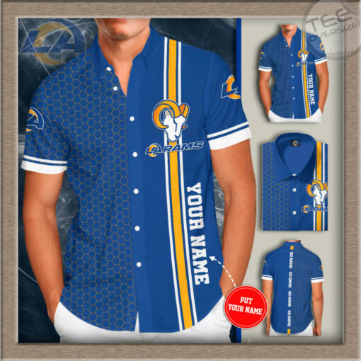 Los Angeles Rams 3D Short Sleeve Dress Shirt 01