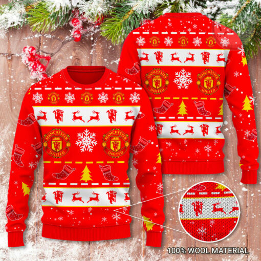 Manchester United 3D Ugly Christmas Sweater 2022