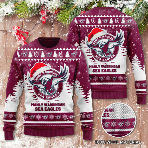 Manly Warringah Sea Eagles 3D Christmas Sweater 2022