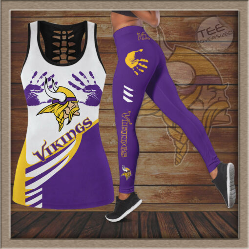 Minnesota Vikings Hollow Tank Top Leggings 01