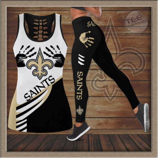 New Orleans Saints Hollow Tank Top Leggings
