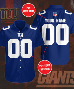 New York Giants 3D Short Sleeve Dress Shirt 04