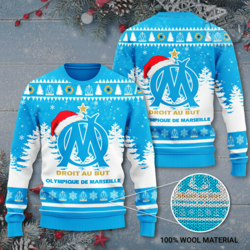 Olympique Marseille Christmas 3D Sweater