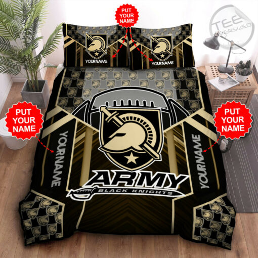 Personalized Army Black Knights bedding set 01