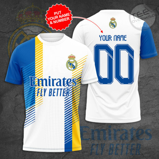 Personalized Real Madrid 3D T shirt Custom Name shirt
