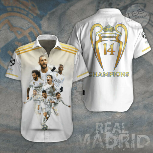 Real Madrid 3D Short Sleeve Dress Shirt 01
