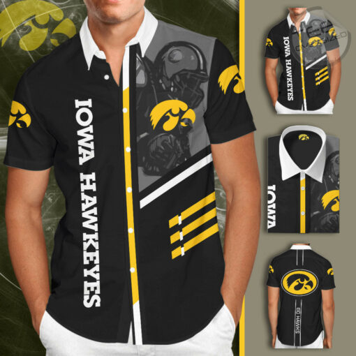 iowa hawkeyes 3d short sleeve dress shirt 01