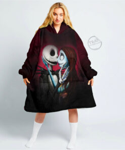 jack skellington sally true love never die oversize fleece hoodie blanket